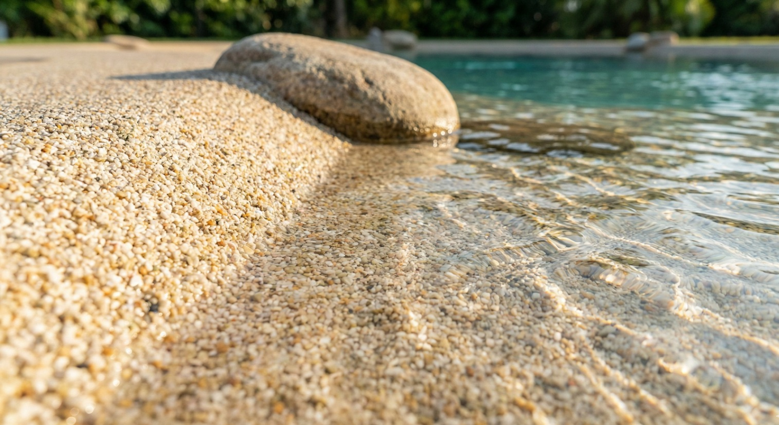 Detalhe do Piso Fuget para bordas de piscina